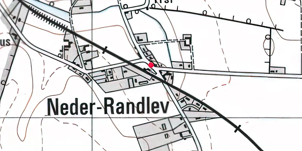 Historisk kort over Neder Randlev Ekspeditricestation [1939-1969]