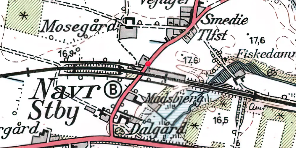 Historisk kort over Naur Holdeplads [1875-1900]