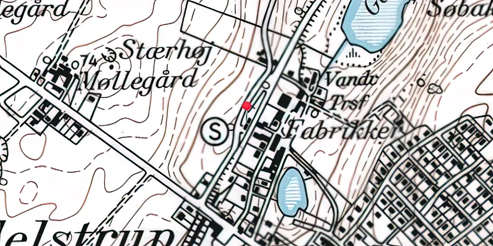 Historisk kort over Mundelstrup Station [1862-1972]