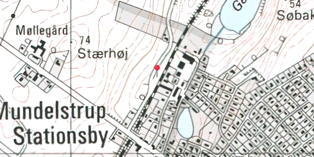 Historisk kort over Mundelstrup Station [1862-1972]