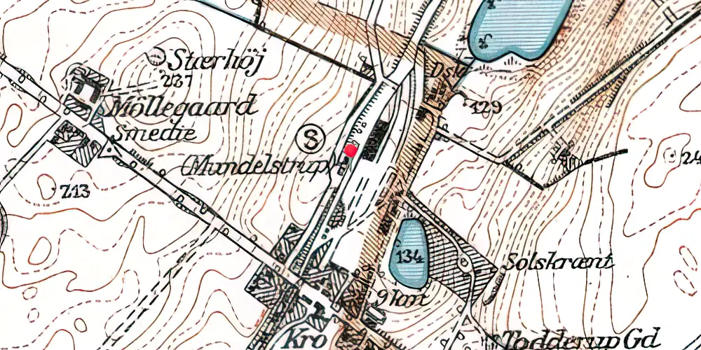 Historisk kort over Mundelstrup Teknisk Station Historisk kort over Mundelstrup Teknisk Station