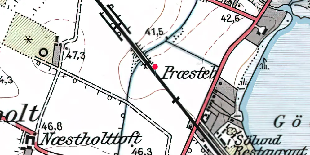 Historisk kort over Gødstrup Trinbræt Historisk kort over Gødstrup Trinbræt