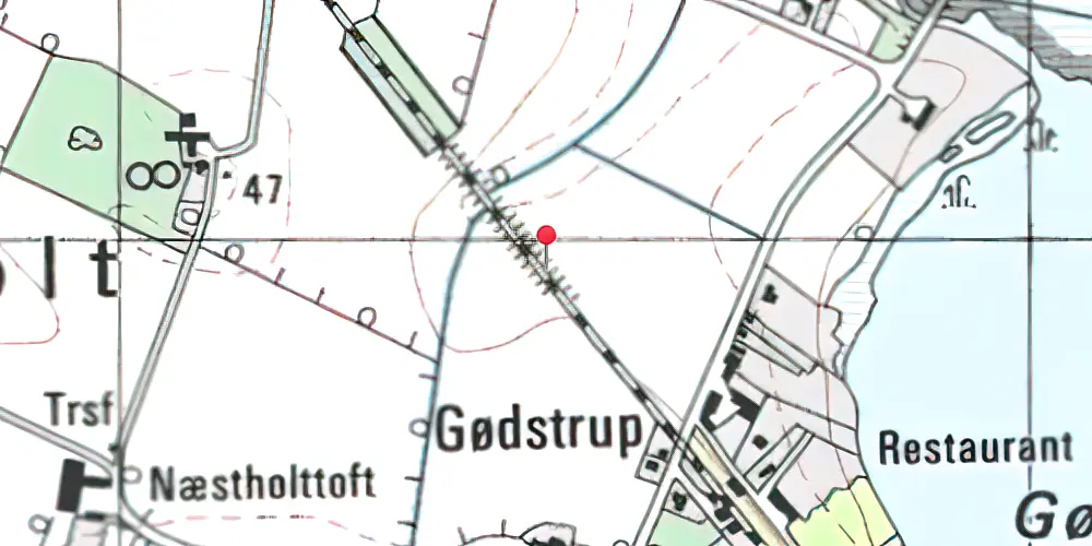 Historisk kort over Gødstrup Trinbræt Historisk kort over Gødstrup Trinbræt
