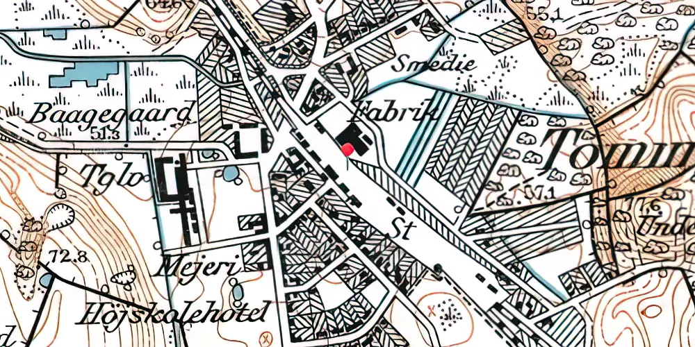 Historisk kort over Tommerup Station Historisk kort over Tommerup Station