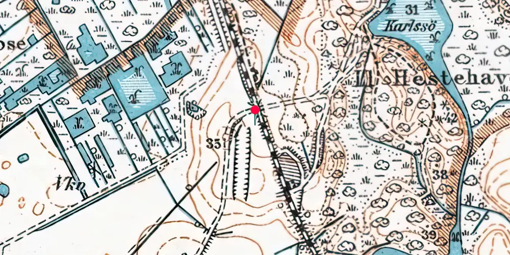 Historisk kort over Favrholm Trinbræt Historisk kort over Favrholm Trinbræt