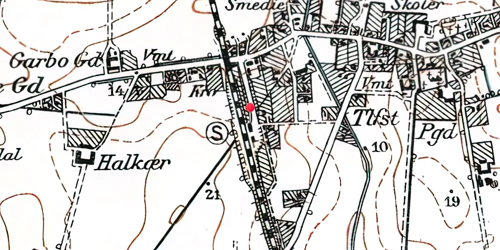 Historisk kort over Stenløse Holdeplads [1882-1909]