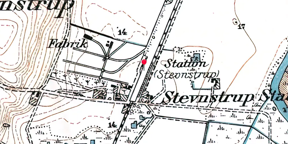 Historisk kort over Stevnstrup Teknisk Station Historisk kort over Stevnstrup Teknisk Station