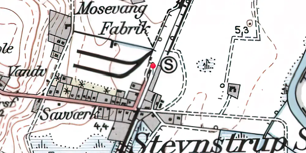 Historisk kort over Stevnstrup Teknisk Station Historisk kort over Stevnstrup Teknisk Station