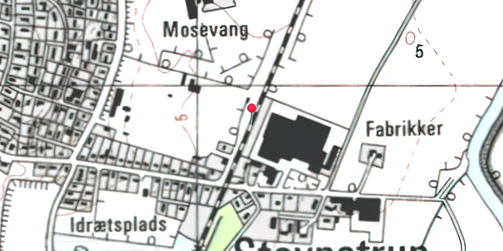 Historisk kort over Stevnstrup Teknisk Station Historisk kort over Stevnstrup Teknisk Station