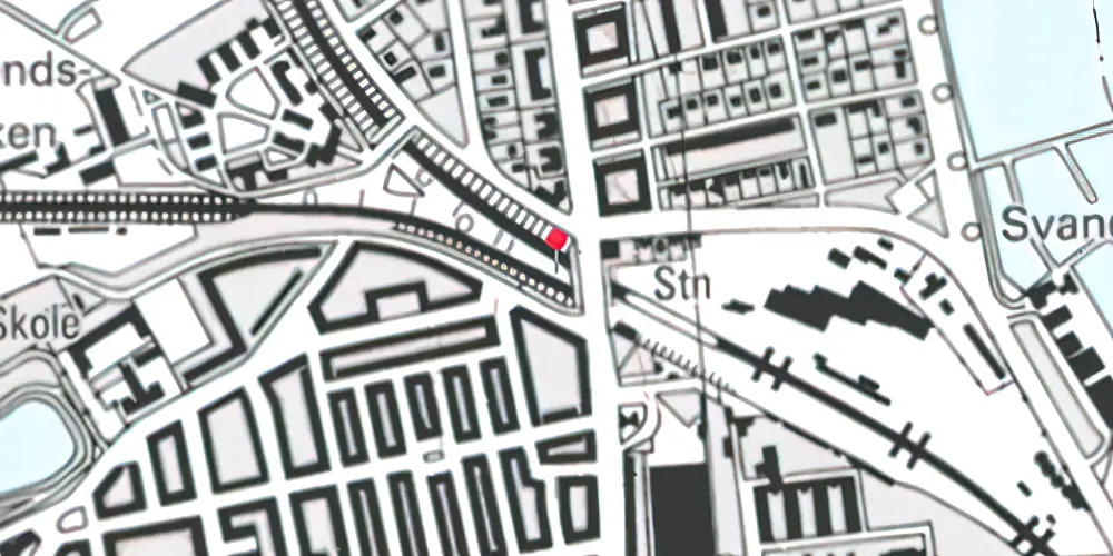 Historisk kort over Svanemøllen Krydsningsstation [1897-1910]