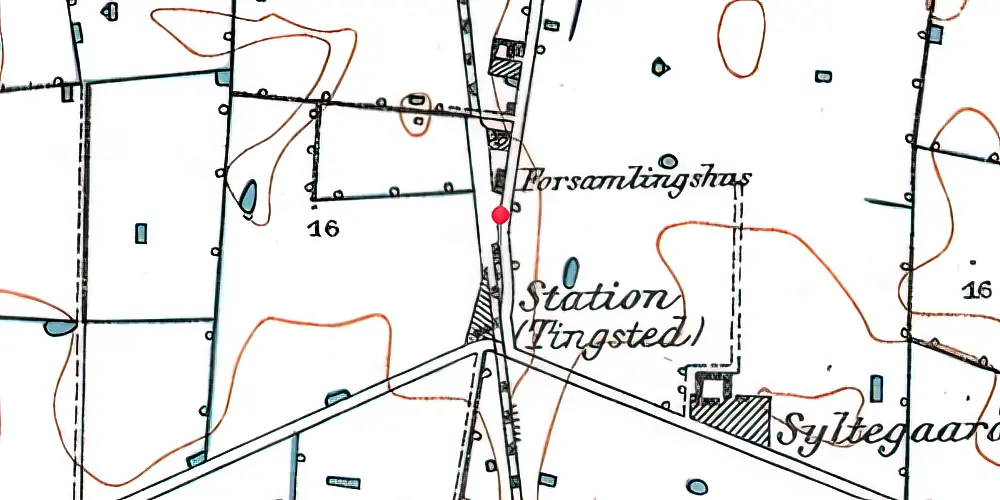 Historisk kort over Tingsted Teknisk Station Historisk kort over Tingsted Teknisk Station