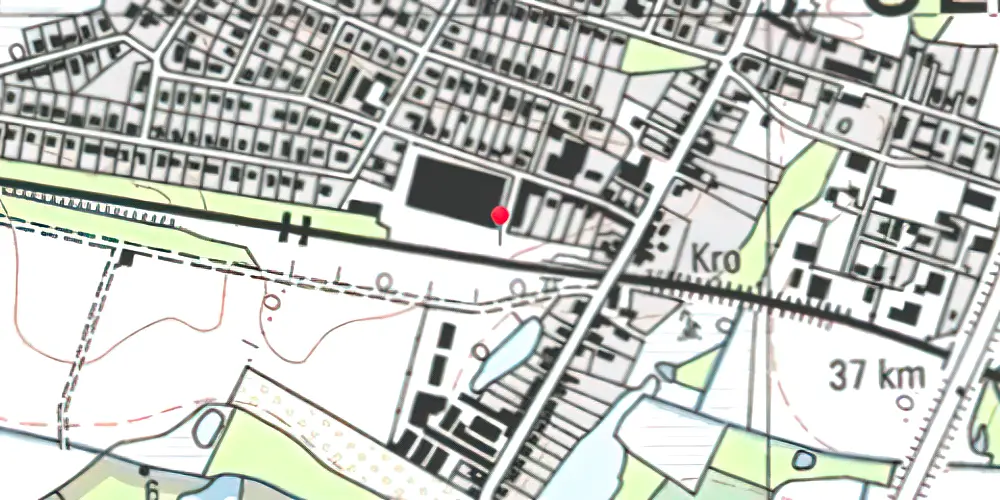 Historisk kort over Ullerslev Trinbræt med Sidespor [1973-1979]