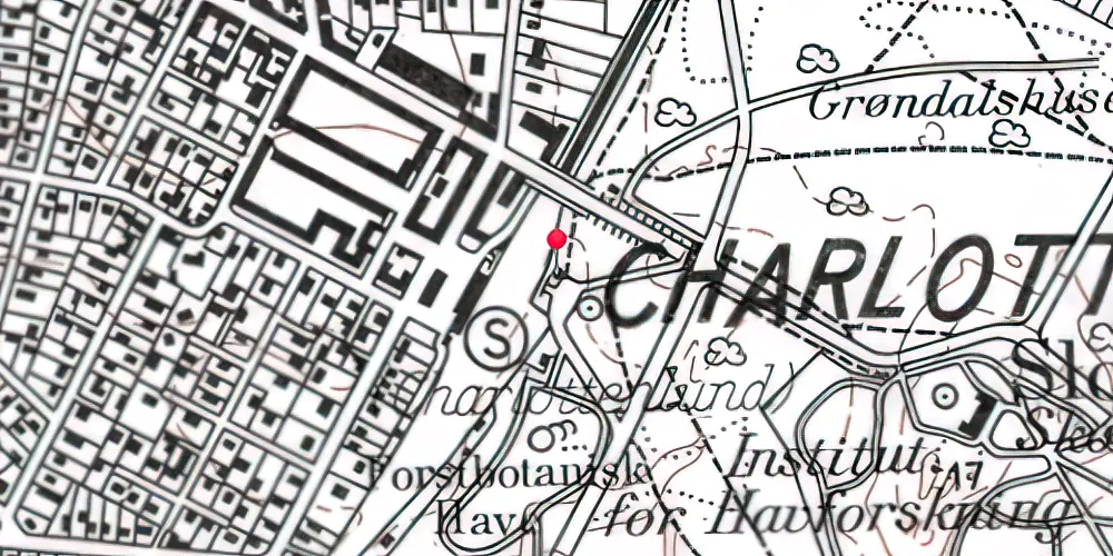 Historisk kort over Charlottenlund Øst Billetsalgssted Historisk kort over Charlottenlund Øst Billetsalgssted