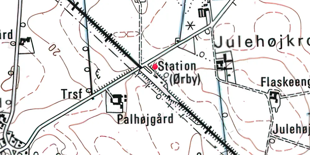 Historisk kort over Ørby Station [1924-1965]