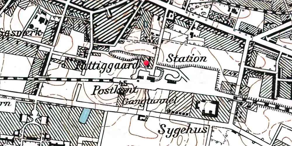 Historisk kort over Middelfart Station Historisk kort over Middelfart Station