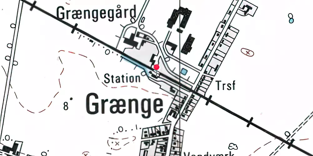 Historisk kort over Grænge Station [1921-1976]