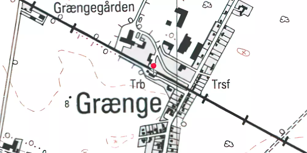 Historisk kort over Grænge Station [1921-1976]