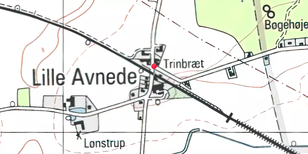 Historisk kort over Avnede Holdeplads [1874-1991]