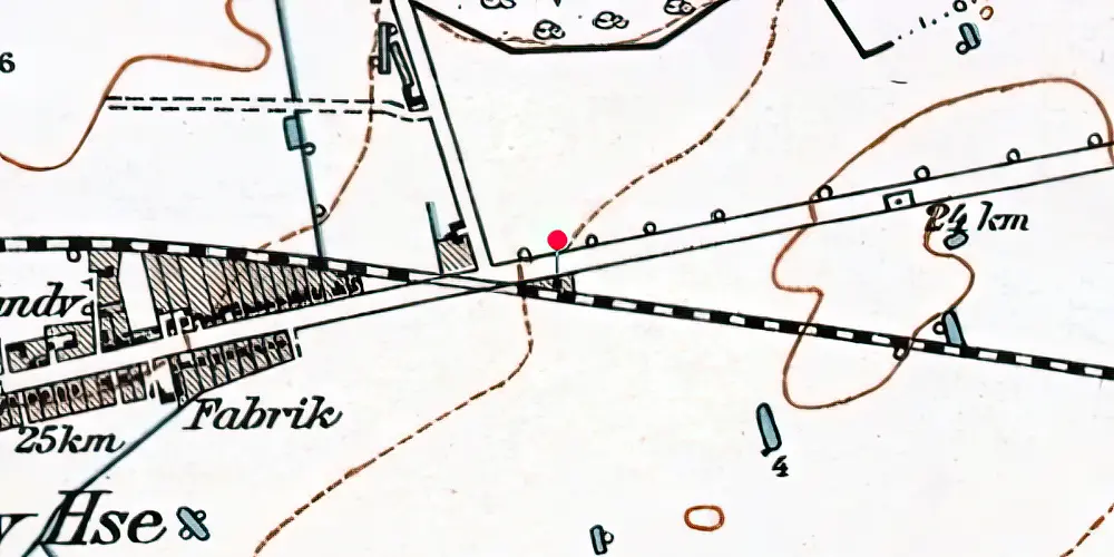 Historisk kort over Sæby Huse Holdeplads [1874-1877]