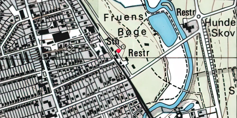 Historisk kort over Fruens Bøge Station Historisk kort over Fruens Bøge Station