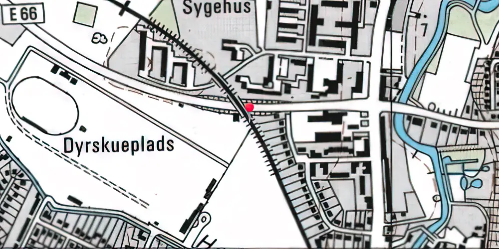 Historisk kort over Odense Sygehus Trinbræt Historisk kort over Odense Sygehus Trinbræt