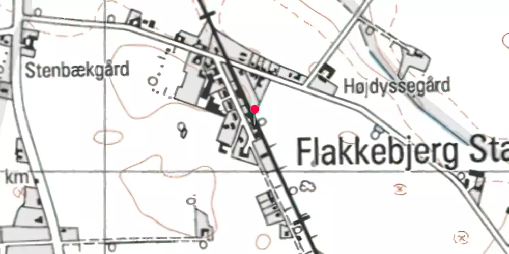 Historisk kort over Flakkebjerg Station [1892-1966]