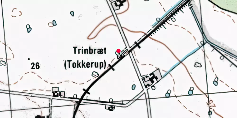 Historisk kort over Tokkerup Station [1879-1966]