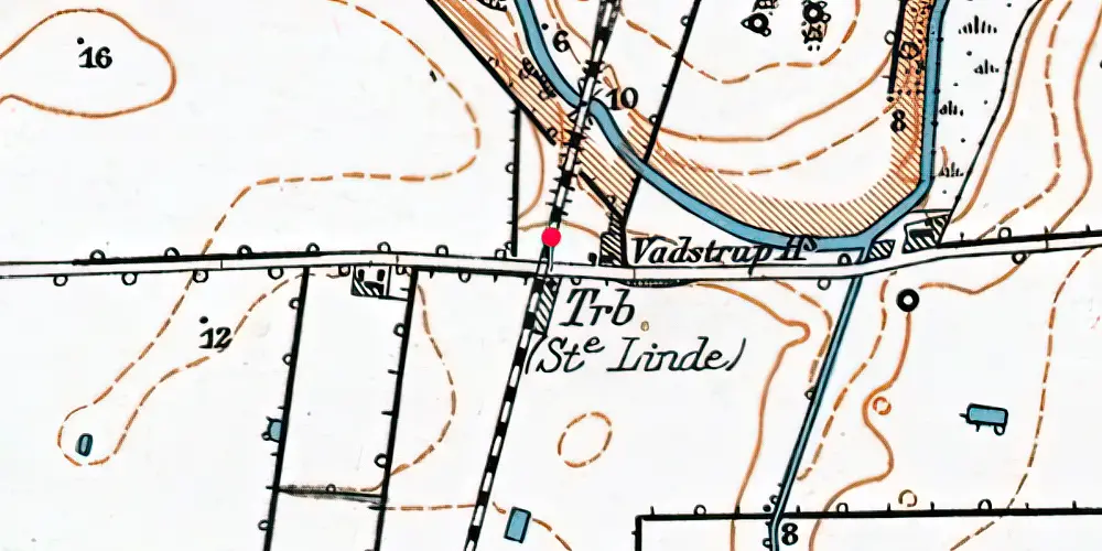 Historisk kort over Store Linde Billetsalgssted [1883-1926]