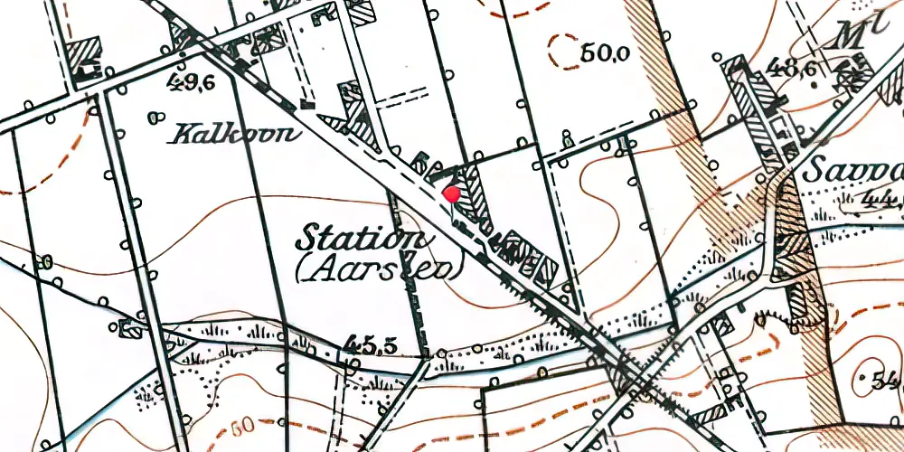 Historisk kort over Årslev Station Historisk kort over Årslev Station