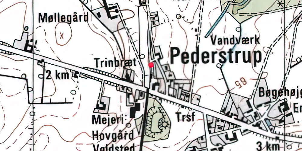 Historisk kort over Pederstrup Trinbræt Historisk kort over Pederstrup Trinbræt