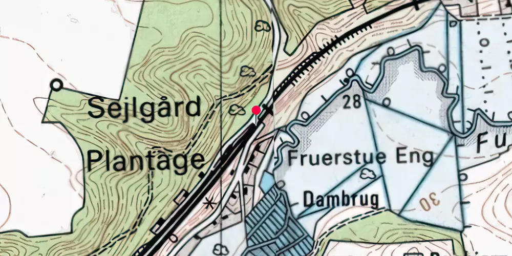 Historisk kort over Funder Holdeplads [1877-1902]