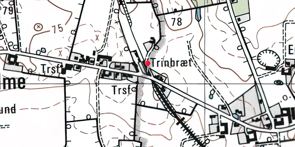 Historisk kort over Rudme Trinbræt