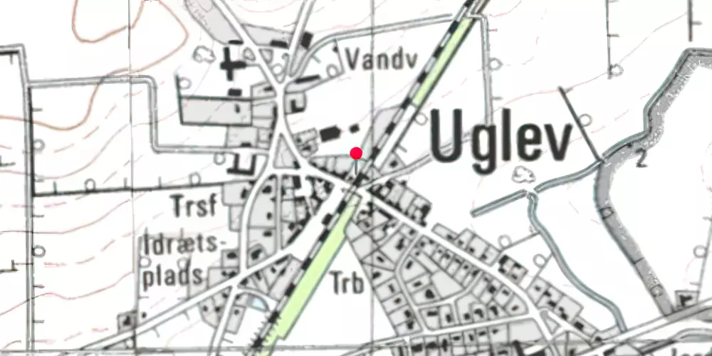 Historisk kort over Uglev Holdeplads [1882-1900]