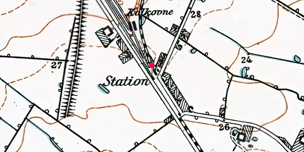 Historisk kort over Stubberup Station [1879-1977]