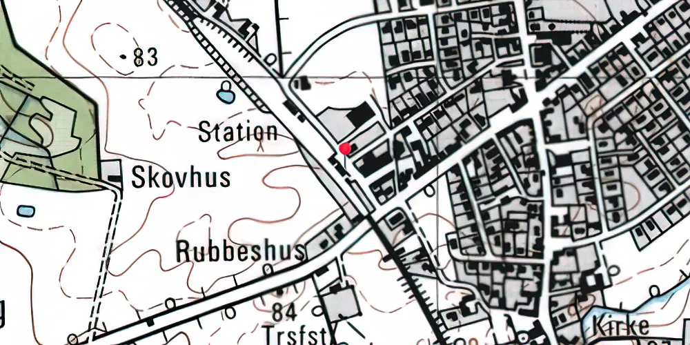 Historisk kort over Kværndrup Station Historisk kort over Kværndrup Station