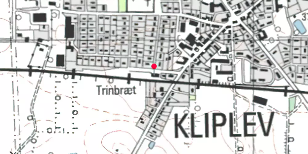 Historisk kort over Kliplev Holdeplads med sidespor [1901-1974]