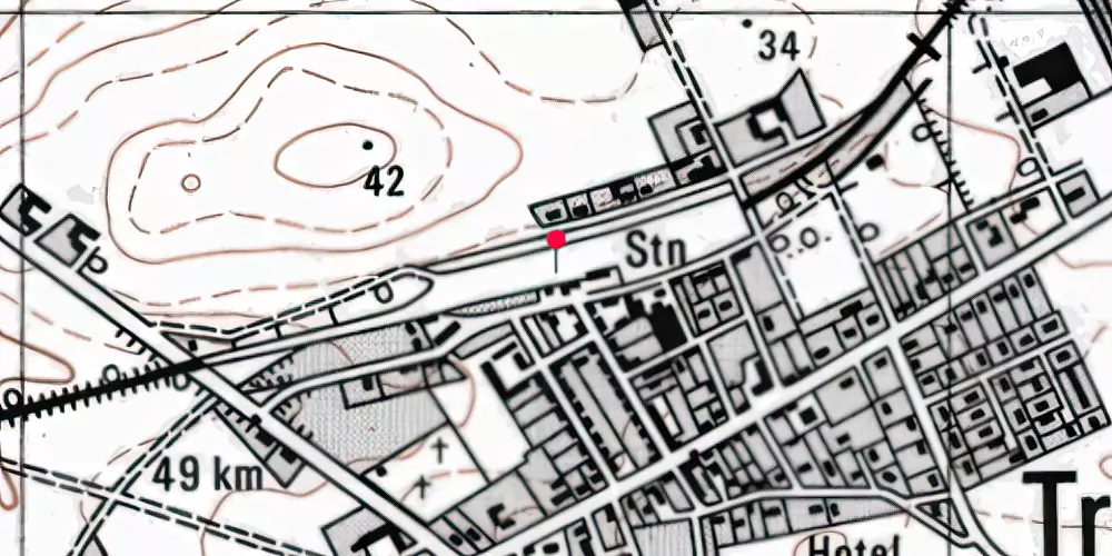 Historisk kort over Trustrup Station [1876-1978]