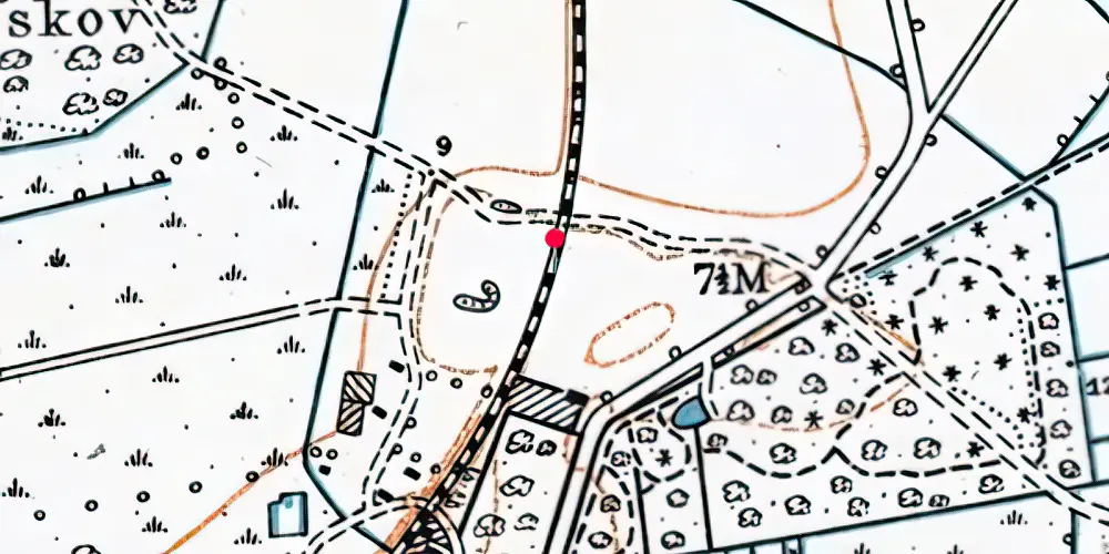 Historisk kort over Hessel Letbanestation Historisk kort over Hessel Letbanestation