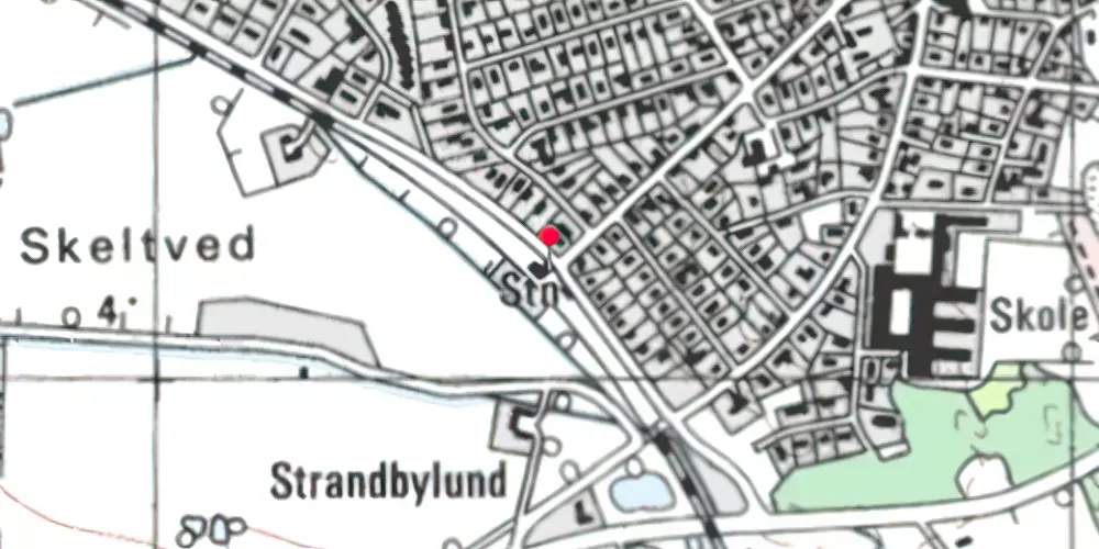 Historisk kort over Strandby Station [1924-1967]