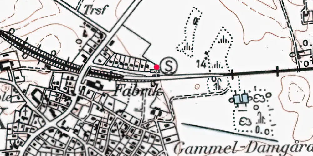 Historisk kort over Gørløse Station [1950-2012]