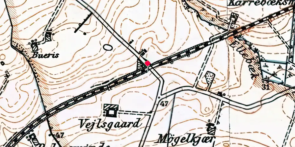 Historisk kort over Elev Trinbræt Historisk kort over Elev Trinbræt