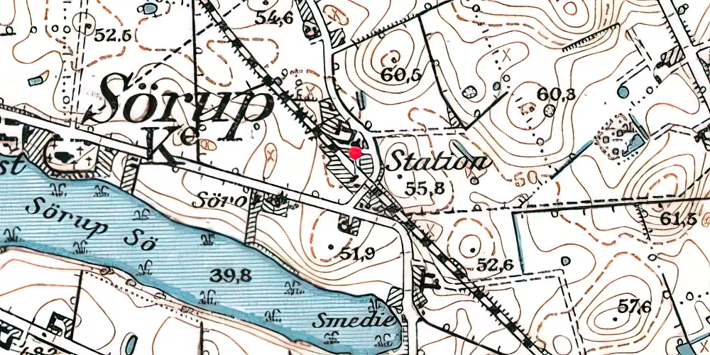 Historisk kort over Sørup Station Historisk kort over Sørup Station