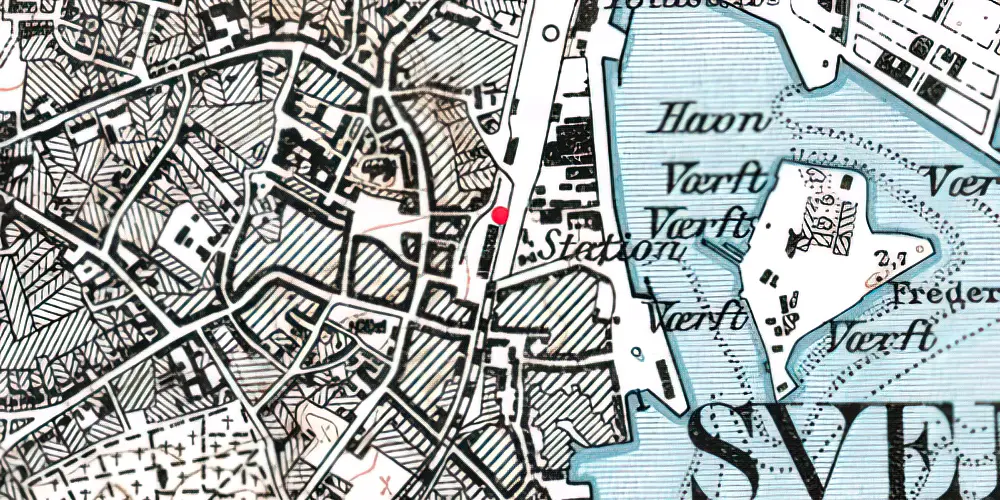 Historisk kort over Svendborg Station Historisk kort over Svendborg Station