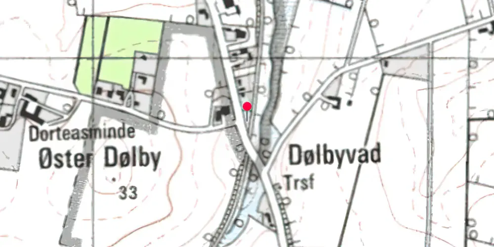 Historisk kort over Dølbyvad Billetsalgssted [1926-1939]