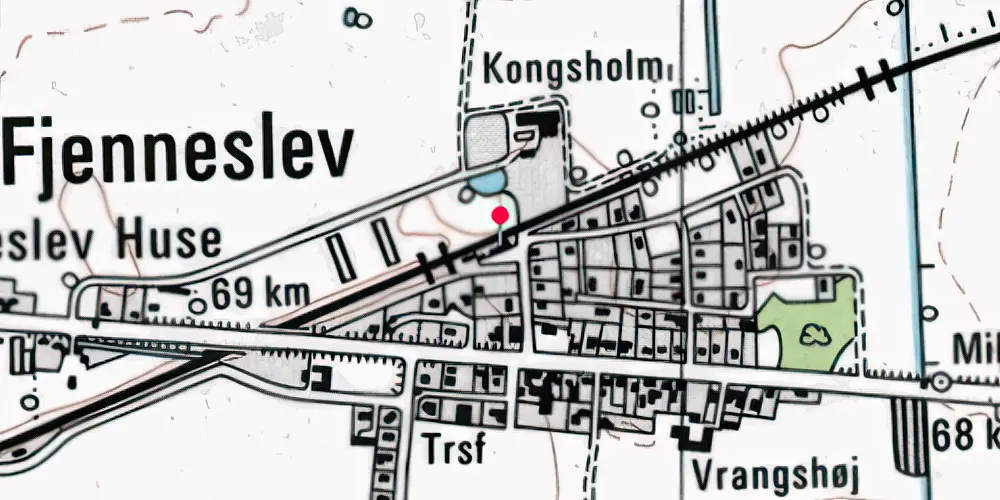 Historisk kort over Fjenneslev Krydsningsstation [1887-1893]