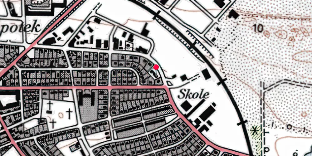 Historisk kort over Hirtshals Trinbræt [1928-1938]