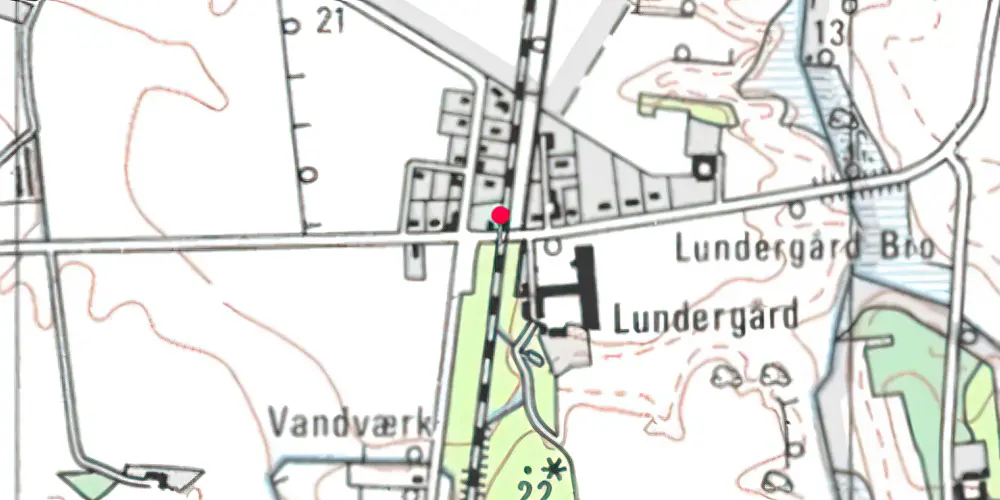 Historisk kort over Hæstrup Billetsalgssted [1917-1934]