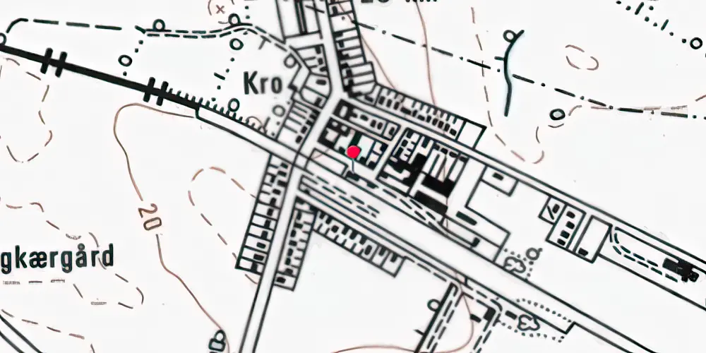 Historisk kort over Kauslunde Holdeplads med sidespor [1899-1922]