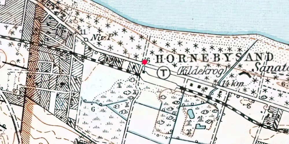 Historisk kort over Kildekrog Billetsalgssted [1916-1959]