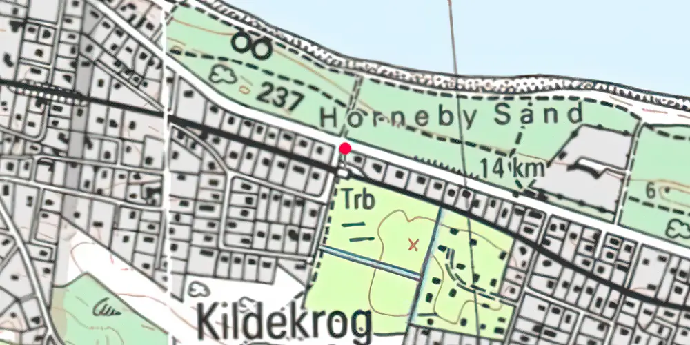 Historisk kort over Kildekrog Trinbræt [1961-1972]